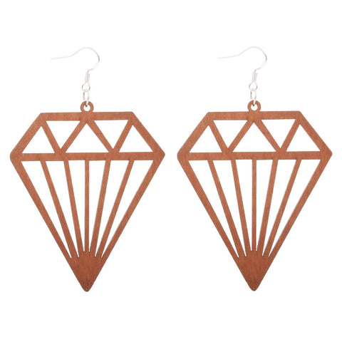 Wooden Earrings | Diamond