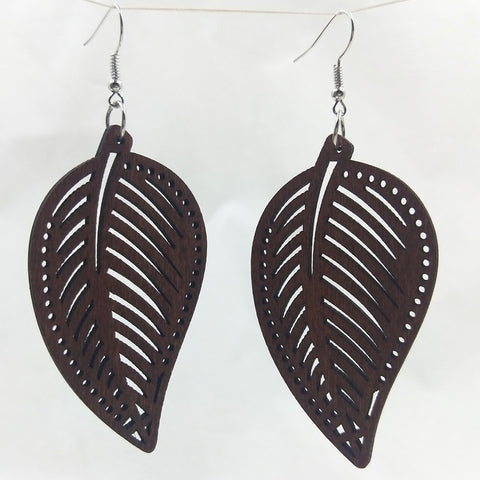 Wooden Earrings | Leaves