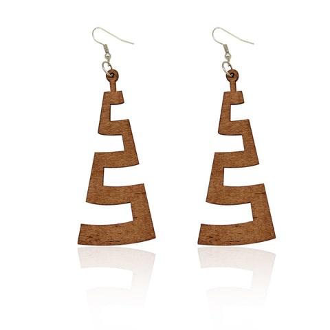 Boucles d'oreilles en bois | Zig Zag