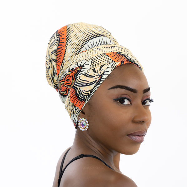 Turban facile - Bonnet en satin - Saumon