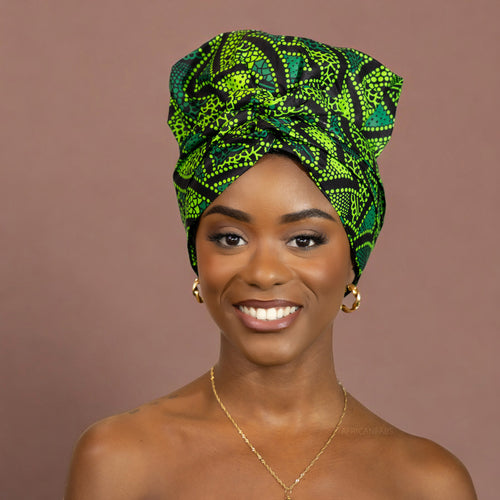 Turban facile - Bonnet en satin - Vert