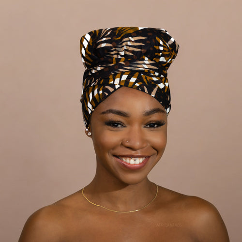 Turban facile - Bonnet en satin - Marron