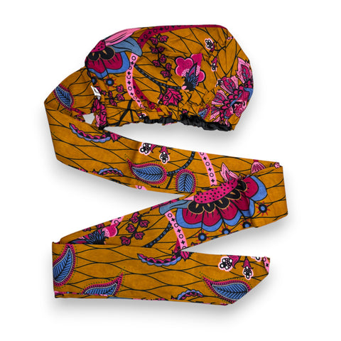 Turban facile - Bonnet en satin - Moutarde & Rose