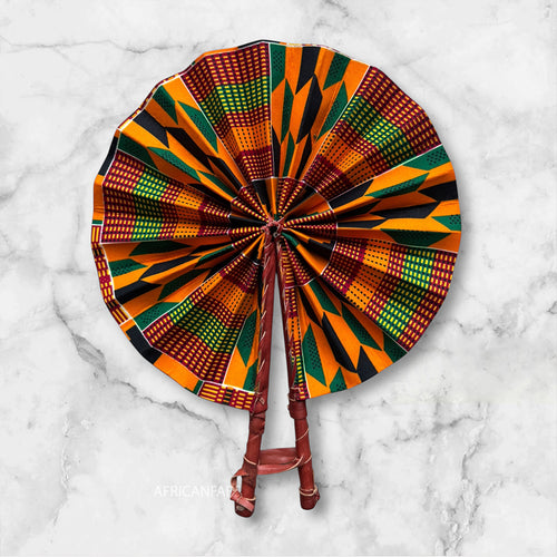 African Hand fan - Ankara print Hand fan - Osei - kente