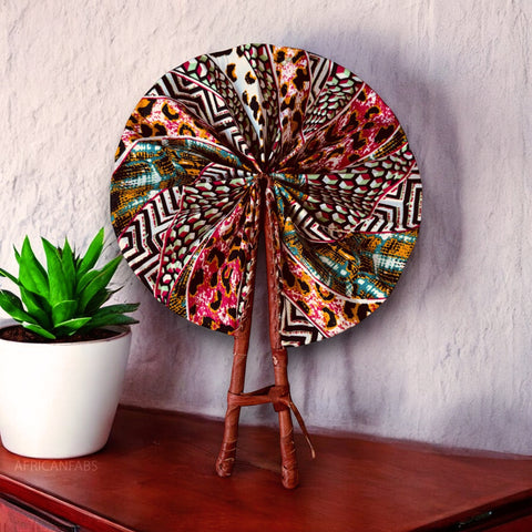 African Hand fan - Ankara print Hand fan - Kwabela - Mix