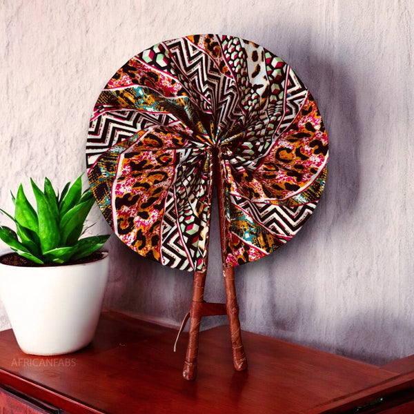 African Hand fan - Ankara print Hand fan - Kwabela - Mix