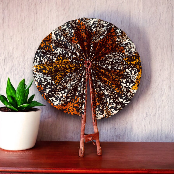 African Hand fan - Ankara print Hand fan - Abeiku