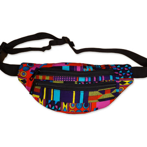 African Print Fanny Pack - Yellow / black bogolan - Ankara Waist Bag / Bum bag / Festival Bag with Adjustable strap