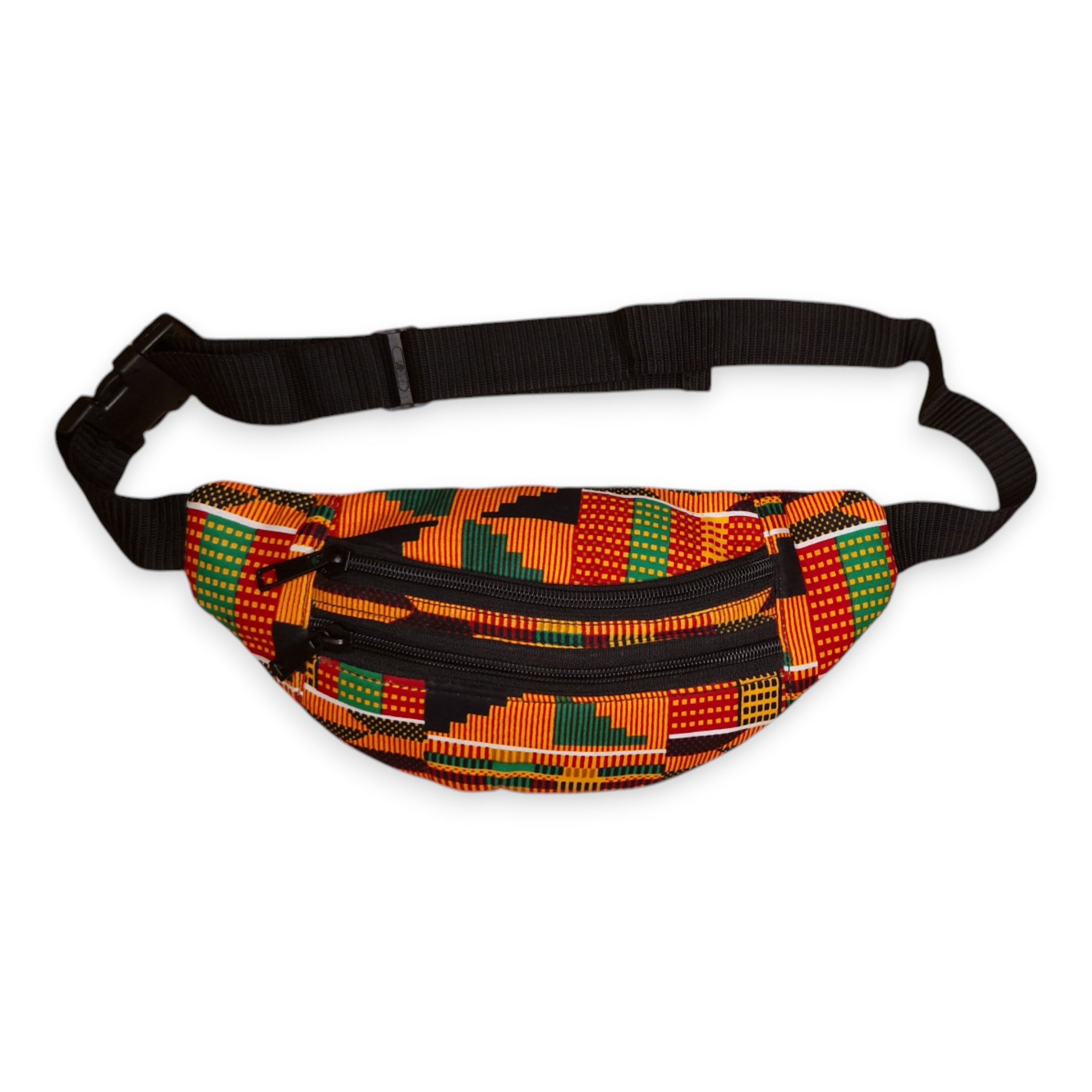 African Print Fanny Pack - Orange Kente - Ankara Waist Bag / Bum bag / Festival Bag