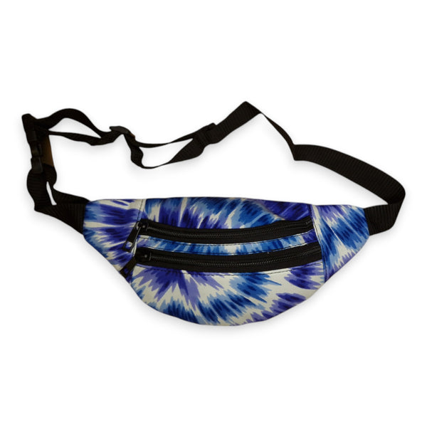 African Print Fanny Pack - Blue Tie Dye - Ankara Waist Bag / Bum bag / Festival Bag