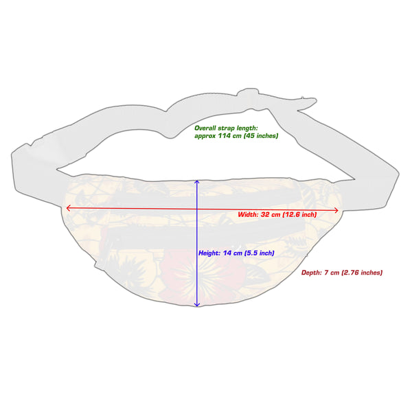 Bauchtasche mit afrikanischem Print Gürteltasche / Fanny pack / Hüfttasche / Bumbag - Gelbe / rote Blume - mit verstellbarem Gurt