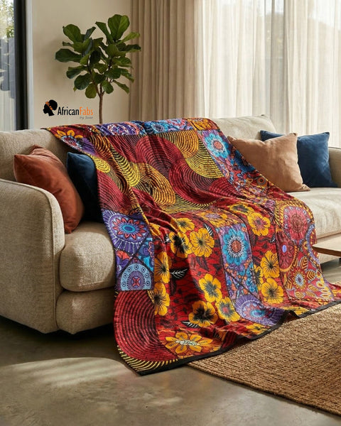 Fat Quarter Afrikanischer Wax Print Stoff - Blau FTQ 8722 - Quilting & Patchwork (45 x 57 cm / 18 x 22 inch)