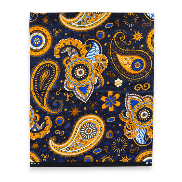 Fat Quarter African Wax Print Fabric - Blue Yellow FTQ 8734 - Quilting & Patchwork (45 x 57 cm / 18 x 22 inch)
