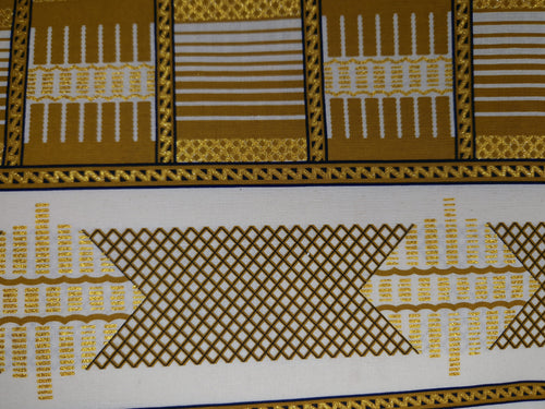 African print fabric - Exclusive Embellished Glitter effects 100% cotton - GL-4001 Olivebrown White Gold