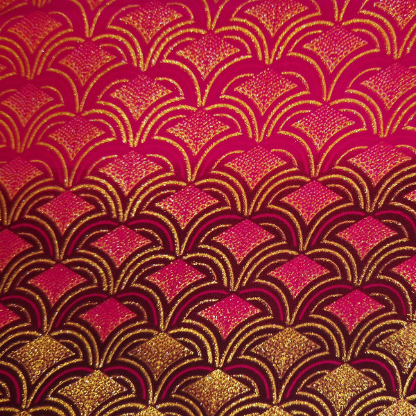 African print fabric - Exclusive Embellished Glitter effects 100% cotton - GL-4021 Pink Gold