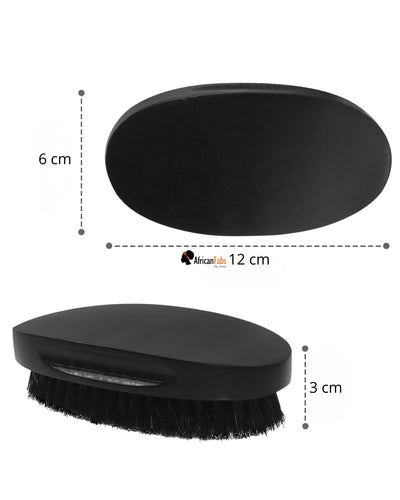 Wave Brush - Soft-Medium 360 Waves Brosse à ondulations pour coiffure bonnet durag - Noir - Unisexe