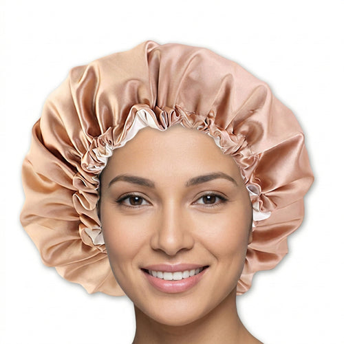 SET SATIN - Protégez vos cheveux et votre peau - Kaki Bonnet en Satin + 2 x Taie d'oreiller en satin