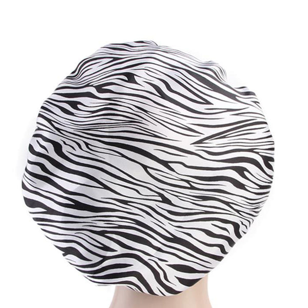 White tiger Satin Hair Bonnet ( Satin Night sleep cap )