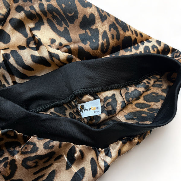 Satin bonnet for Dreadlocks / Braids / Rasta - Leopard print Dreadsock / Satin night cap / Hair bonnet