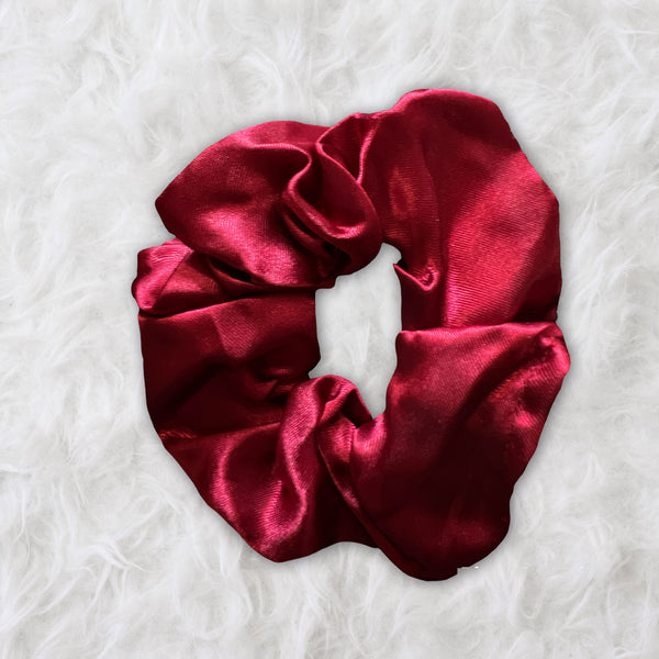 Rot Satin bonnet + Satin-Haargummi  ( Schlafhaube / Hair Bonnet / Nachtmütze zum Schlafen )