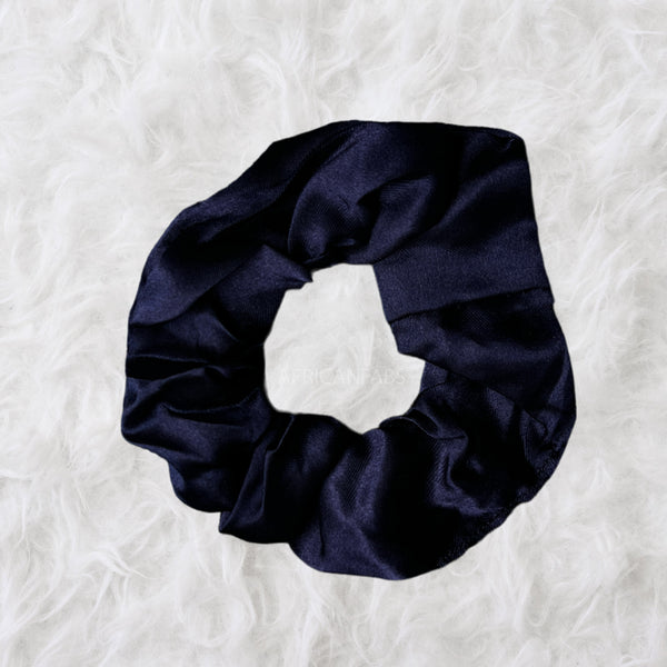 Blau Satin bonnet + Satin-Haargummi  ( Schlafhaube / Hair Bonnet / Nachtmütze zum Schlafen )