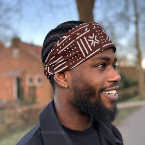 African print Headband - Unisex Adults - Hair Accessories - Brown X Bogolan