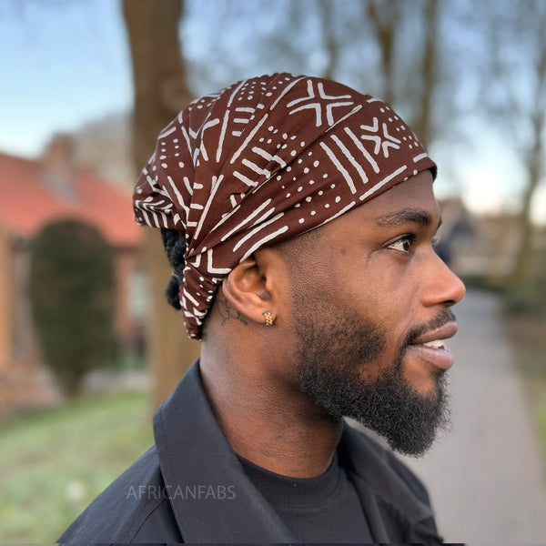 African print Headband - Unisex Adults - Hair Accessories - Brown X Bogolan