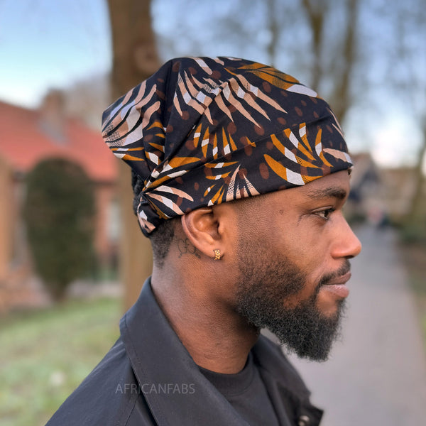 Haarband / Stirnband / Kopfband in Afrikanischer Print - Unisex Erwachsene - Mix Braun Feathers