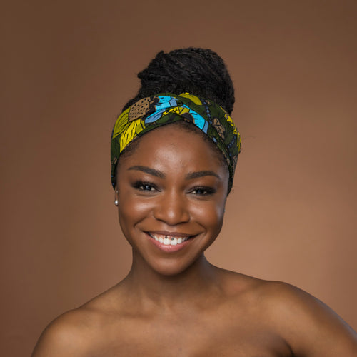 Bandeau imprimé africain - Adultes - Accessoires pour cheveux - Vert Botanical Flow