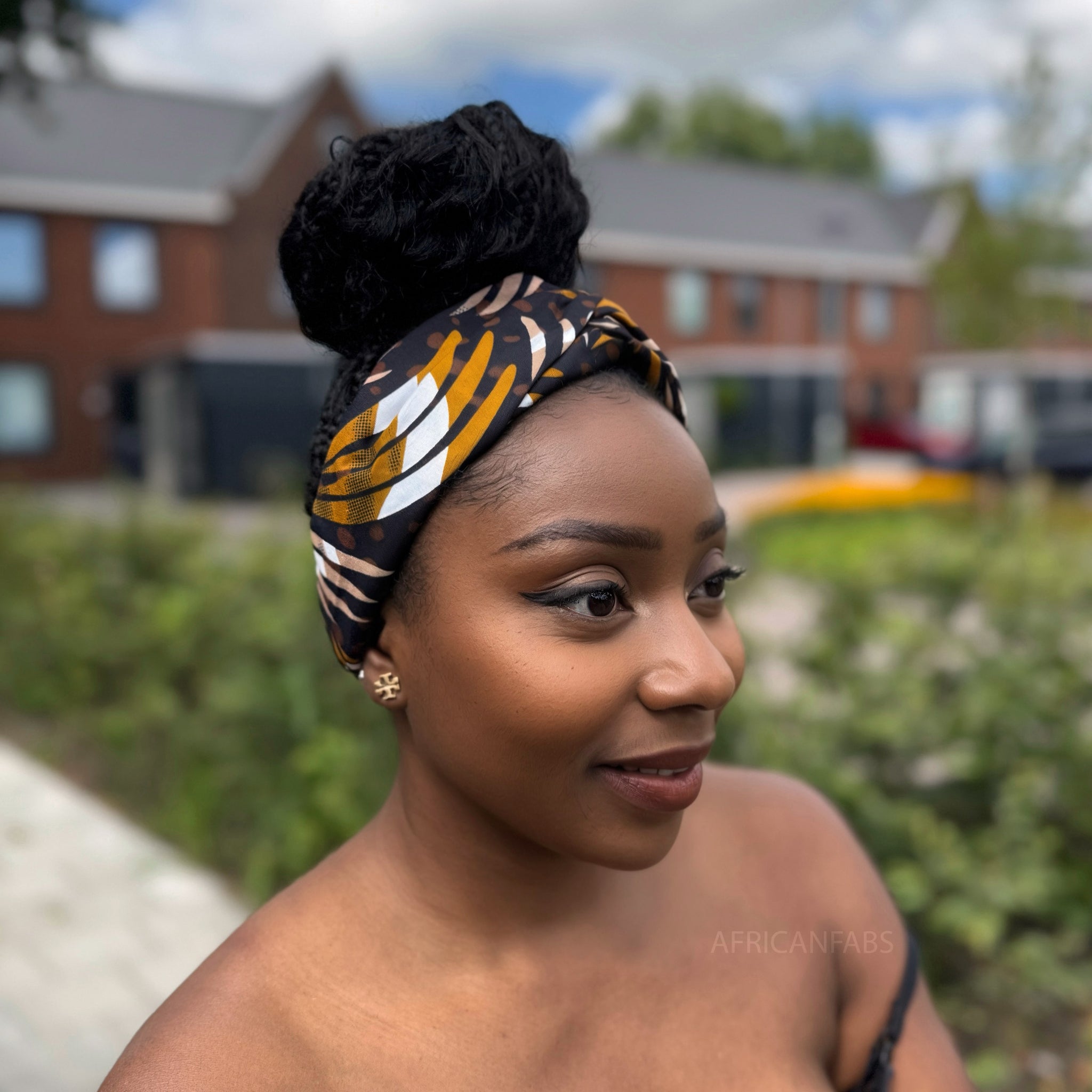 African print Headband - Adults - Hair Accessories - Mix Brown Feathers