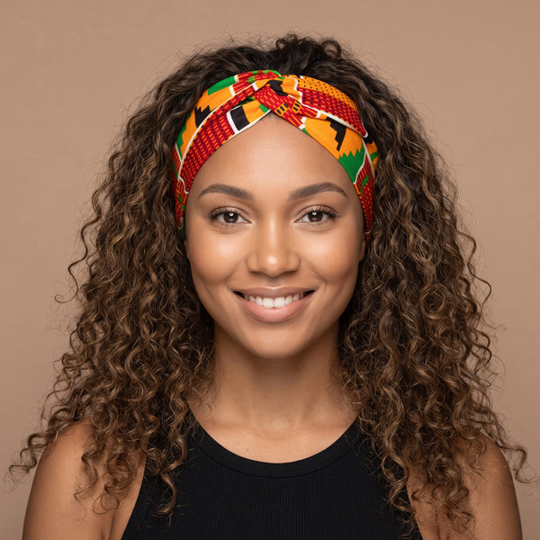 African print Headband - Adults - Hair Accessories - Green Kente