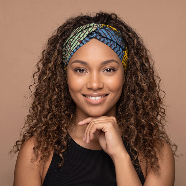 African print Headband - Adults - Hair Accessories - Green Concentric Circles