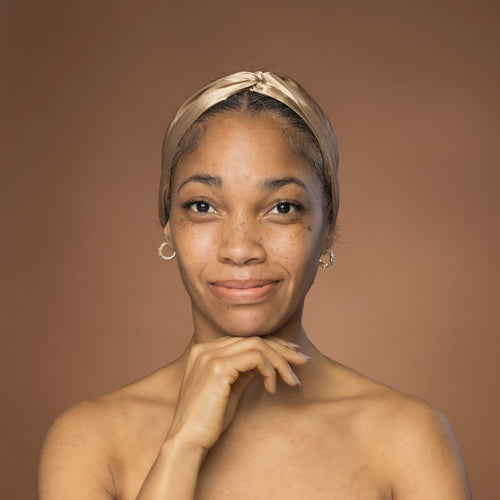 Kaki Bandeau en Satin avec Twist - Accessoire Cheveux pour Adultes