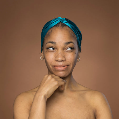 Sarcelle Bandeau en Satin avec Twist - Accessoire Cheveux pour Adultes