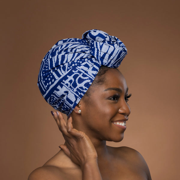African headwrap - Blue Ndop Cameroon