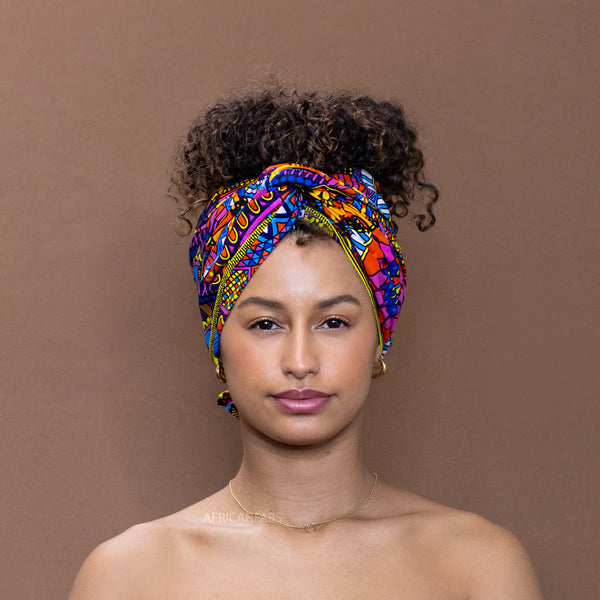 Afrikanisches Kopftuch / headwrap - Multicolor disks 