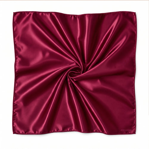 Foulard Carré en Satin Rouge / Bandana / Foulard de Tête - 90 x 90 cm
