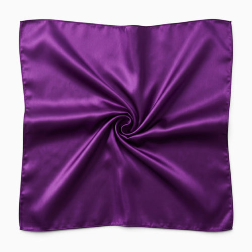 Foulard Carré en Satin Violet / Bandana / Foulard de Tête - 90 x 90 cm