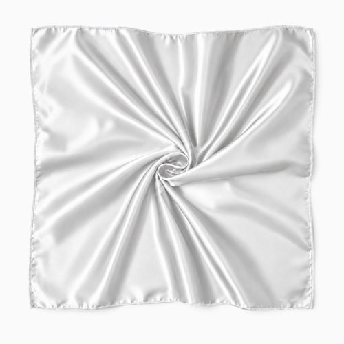White Satin Square Scarf / Bandana / Headwrap 90 x 90 cm