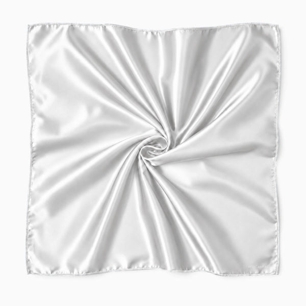 Weiß quadratisches Satin-Tuch / Bandana / Kopftuch 90 x 90 cm