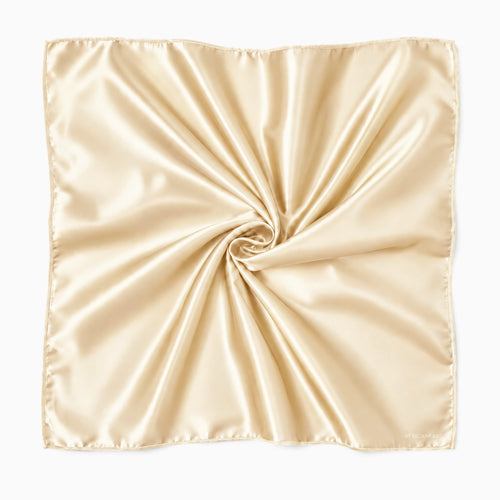 Beige Ivory Satin Square Scarf / Bandana / Headwrap 90 x 90 cm