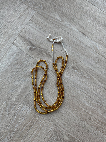 (Important: please read) Waist Beads / African Hip Chain - Gold (Traditional non-elastic string)