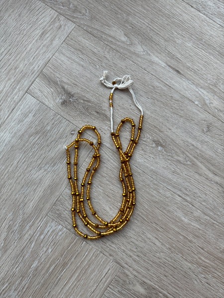 (Important : veuillez lire) Baya Bijoux / Bine Bine / Waist Beads / Perles De Taille africaine - Or (non élastique) 