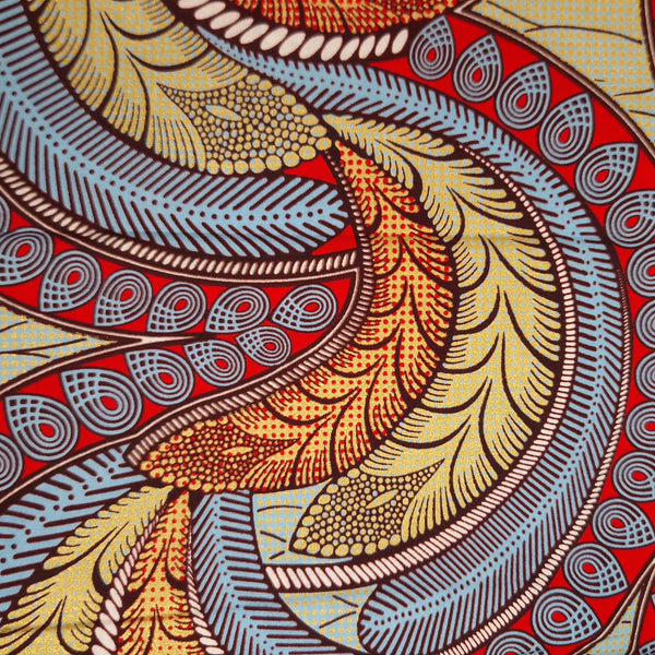 Afrikanischer Stoff - Gold Feathers - Gold-Effekt Brilliant Platinum Edition