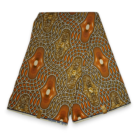 African Wax print fabric - Mustard