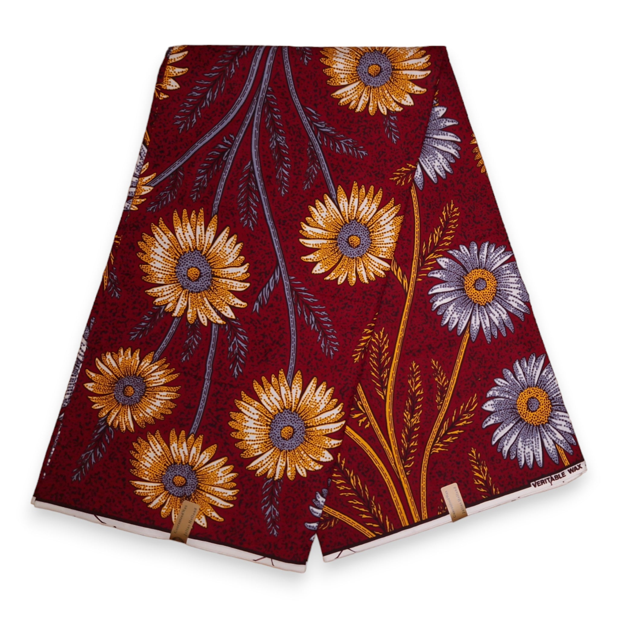 African Wax print fabric - Red Flowers