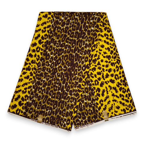 African Wax print fabric - Mustard Leopard
