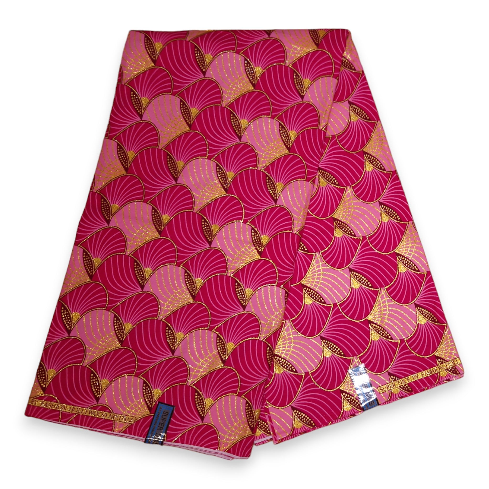 Tissu imprimé africain - Effets pailletés exclusifs 100% coton - KT-3093 Or Rose