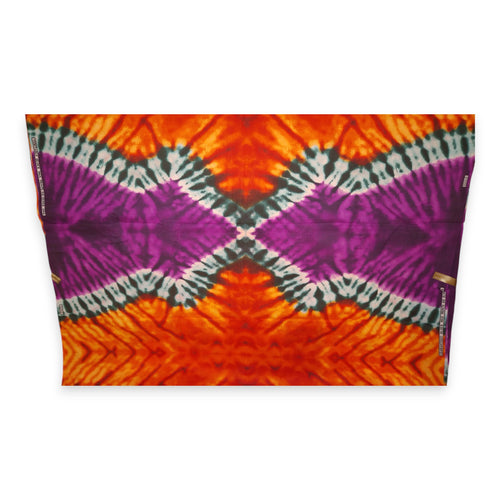 Afrikanischer Stoff - Orange Violett Tie Dye - Polycotton