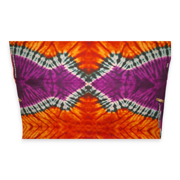 African print fabric - Orange Purple Tie dye - Polycotton